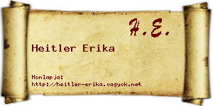 Heitler Erika névjegykártya
